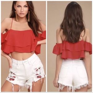 [Blank NYC] Pin Up High Rise White Denim Shorts